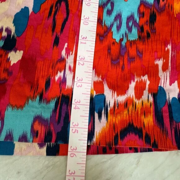 Belle BADGLEY MISCHKA Ikat Sheath Dress, Orange Pink Multi-color size 10 cotton - Picture 10 of 11